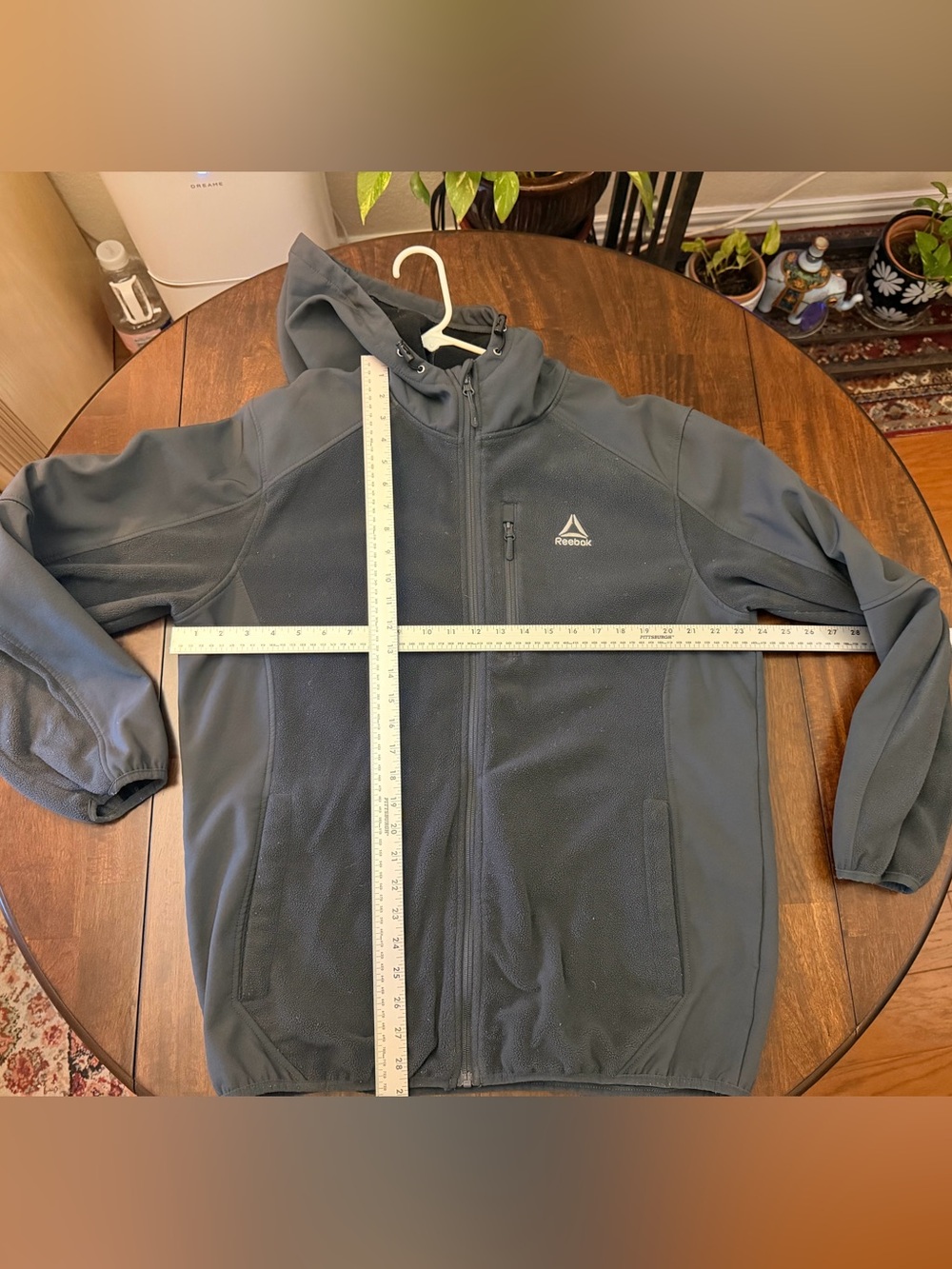 Reebok Men's Dark Gray Hooded Performance Jacket